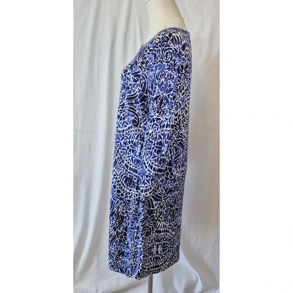 Lilly Pulitzer Bright Navy Taverna Tile Allover Sophie Dress Large - Picture 5 of 8